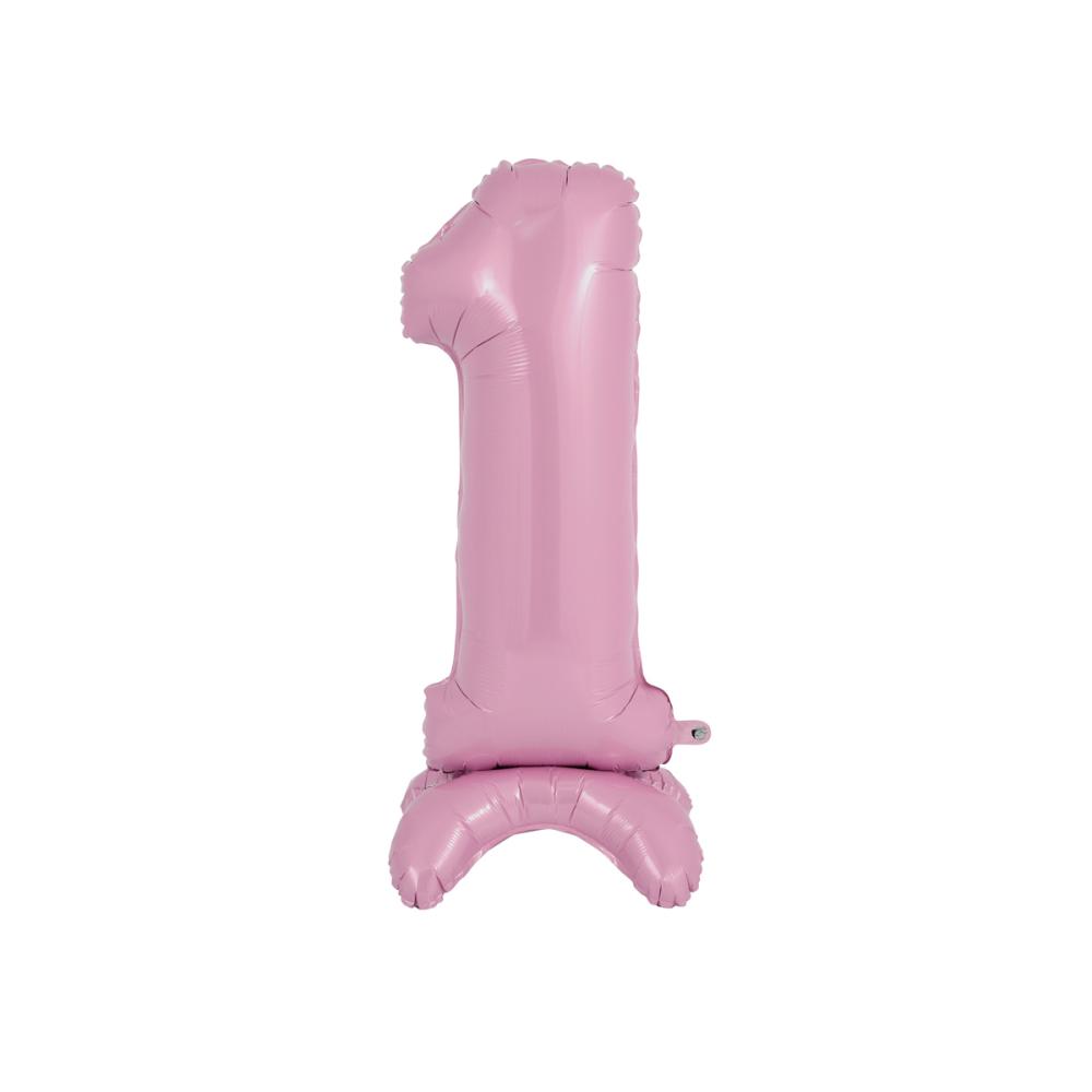 Ballongsiffra - Standup 1 Pastellrosa 63 cm