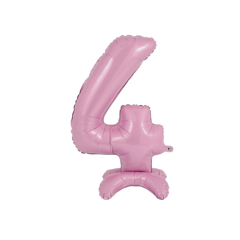 Ballongsiffra - Standup 4 Pastellrosa 63 cm