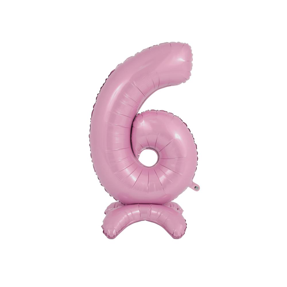 Ballongsiffra - Standup 6 Pastellrosa 63 cm