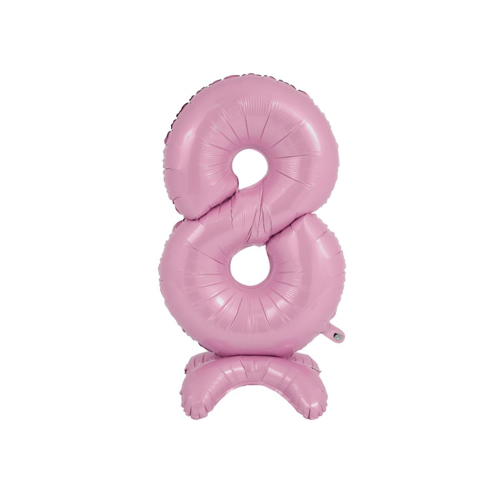 Ballongsiffra - Standup 8 Pastellrosa 63 cm