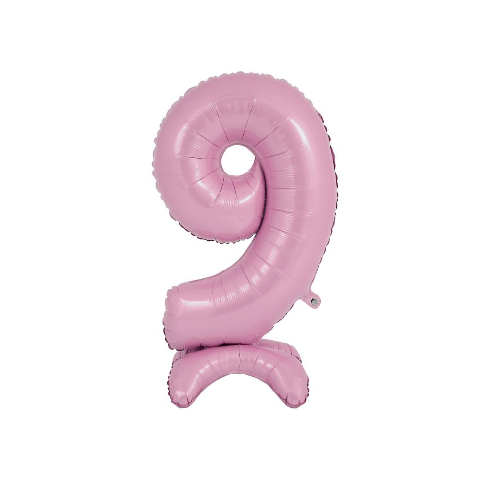 Ballongsiffra - Standup 9 Pastellrosa 63 cm