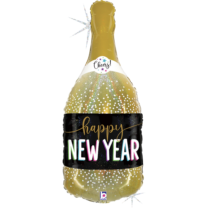 Folieballong - New Year Champagne Shape 91 cm
