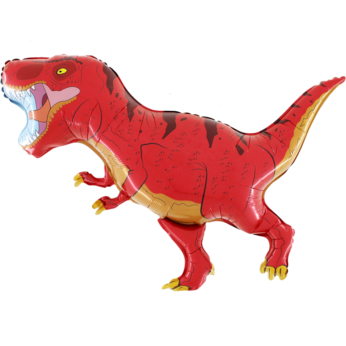 Folieballong - Dino T-Rex Röd 102 cm