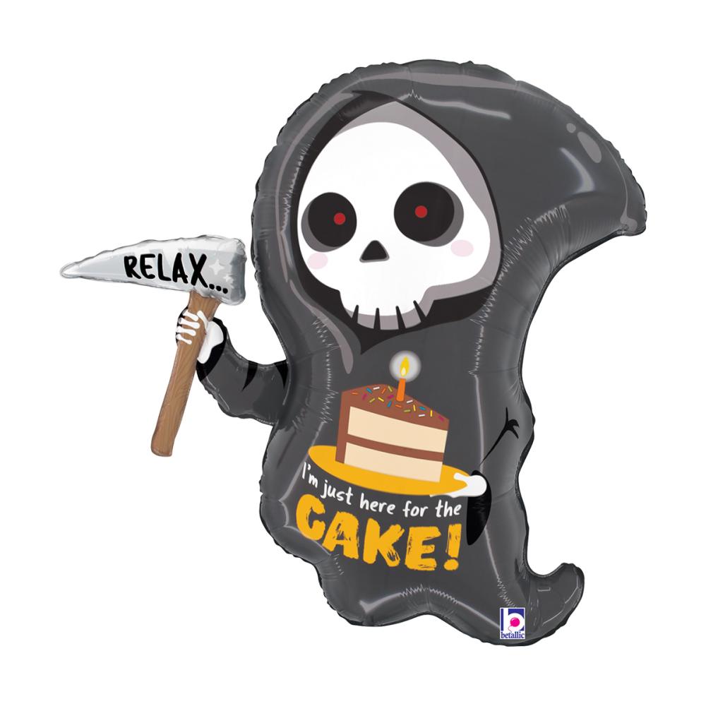 Folieballong - Grim Reaper Birthday Cake 63 cm