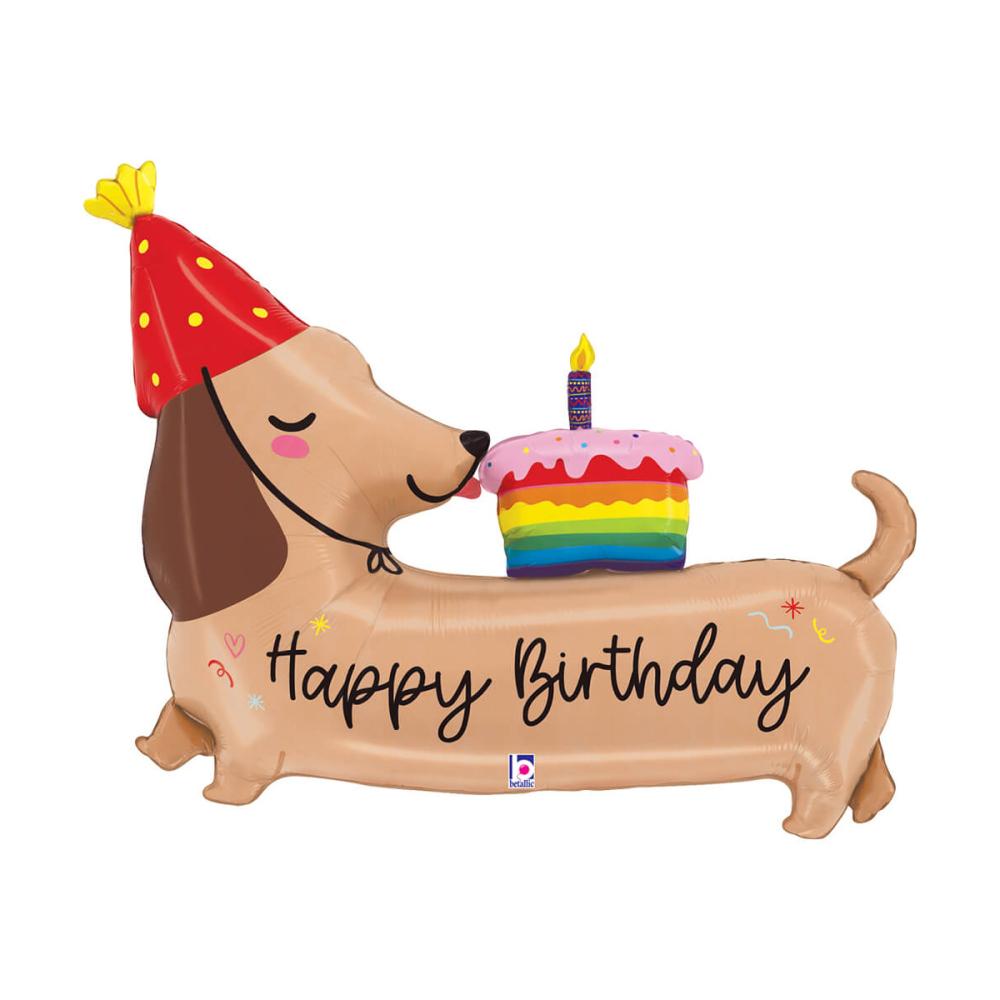Folieballong - Happy Bday Dachshund