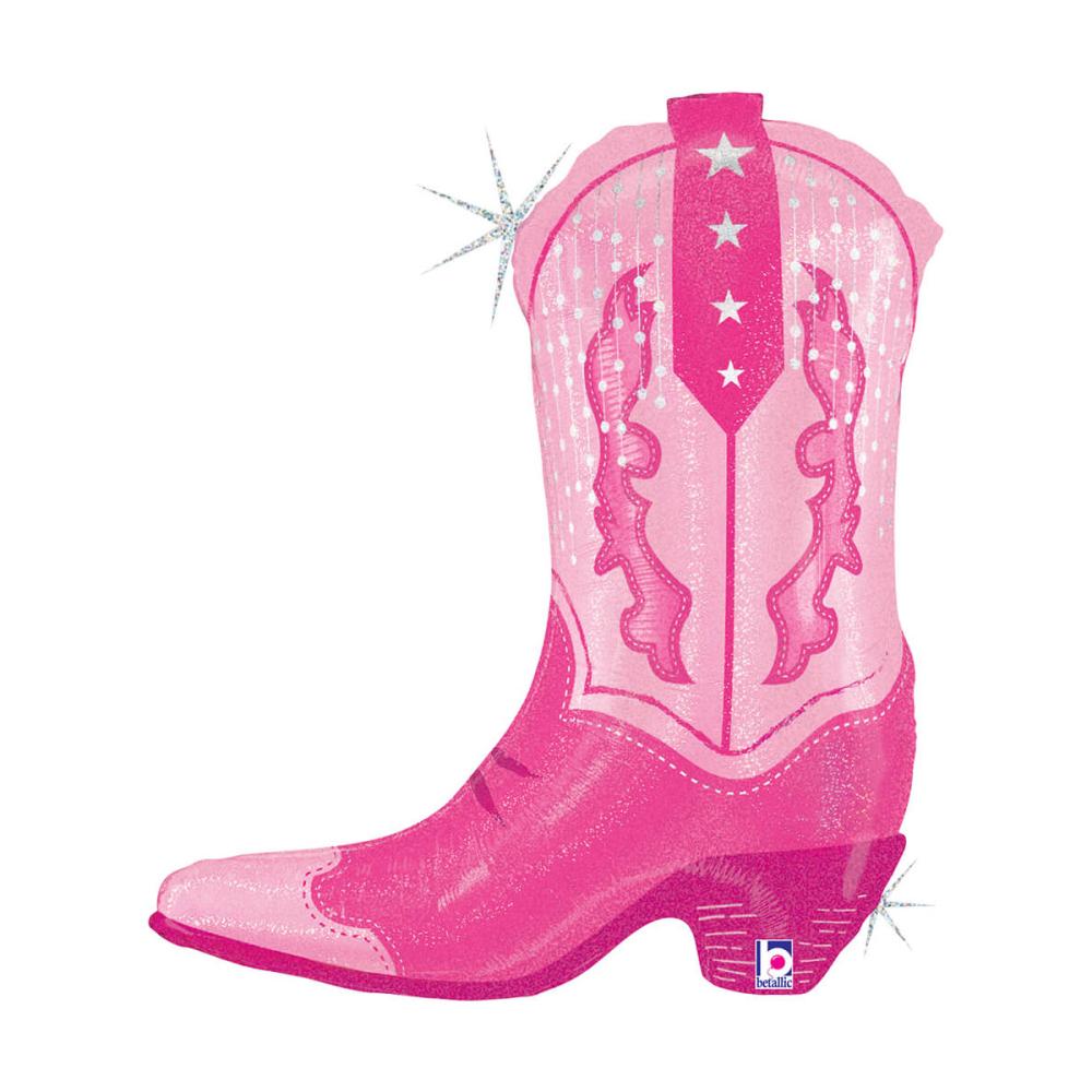 Folieballong - Pink Cowgirl Boot 74 cm