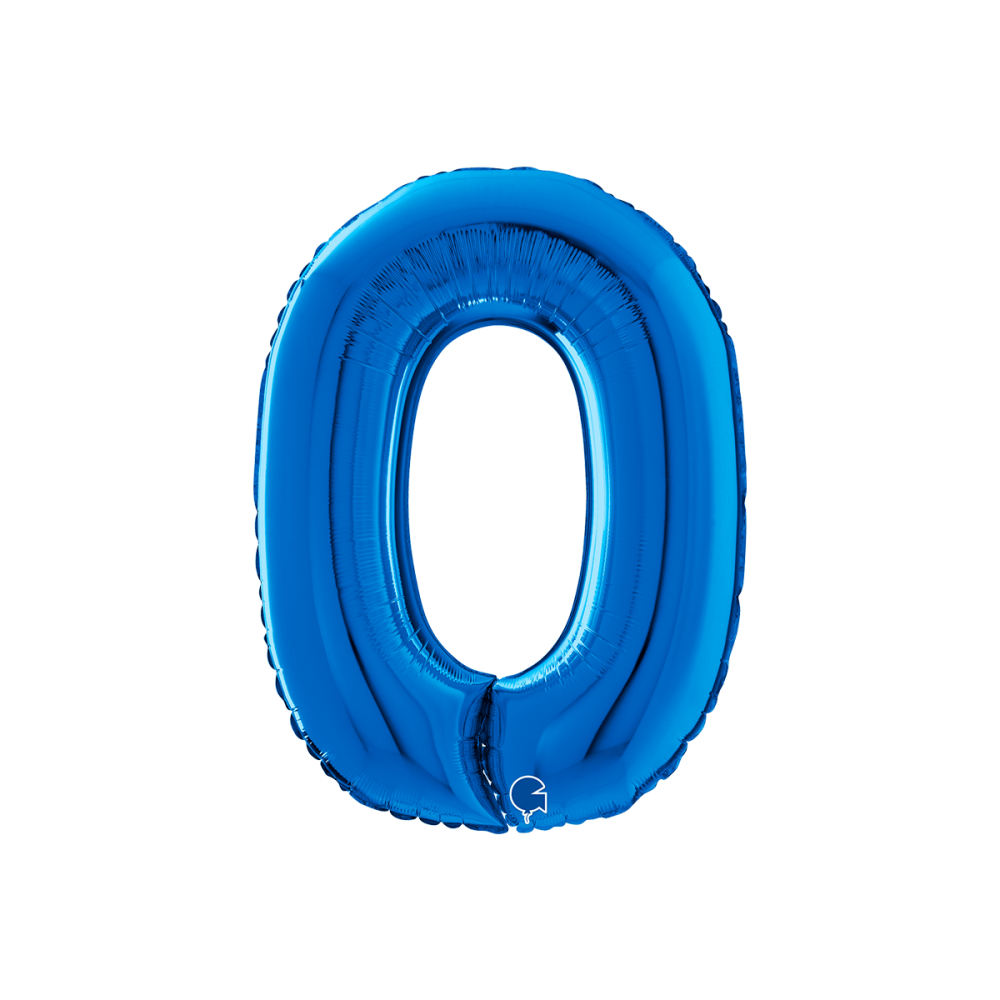 Ballongsiffra - Noll Blå 66 cm