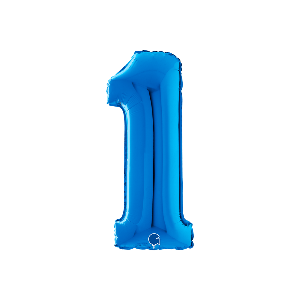 Ballongsiffra - Ett Blå 66 cm