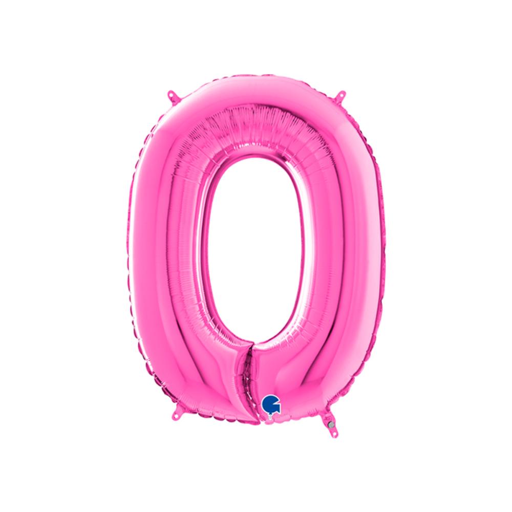 Ballongsiffra - Noll Rosa 66 cm