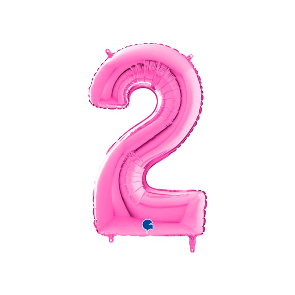 Ballongsiffra - Två Rosa 66 cm