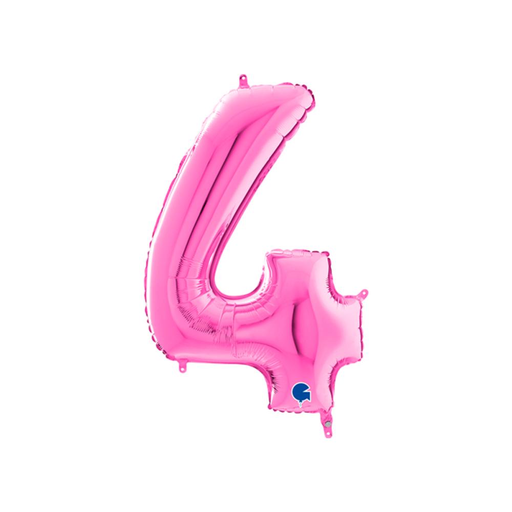 Ballongsiffra - Fyra Rosa 66 cm