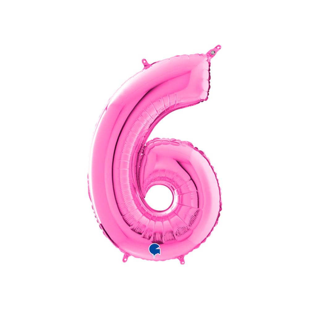 Ballongsiffra - Sex Rosa 66 cm
