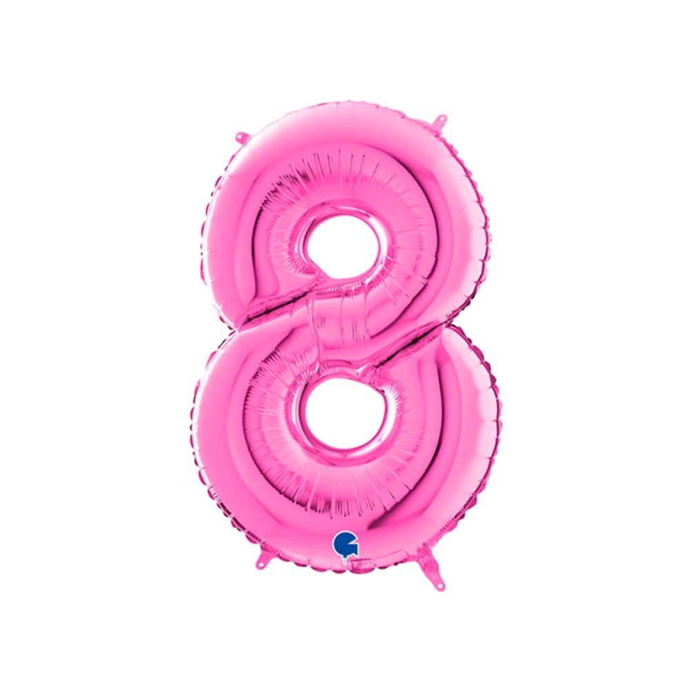 Ballongsiffra - Åtta Rosa 66 cm