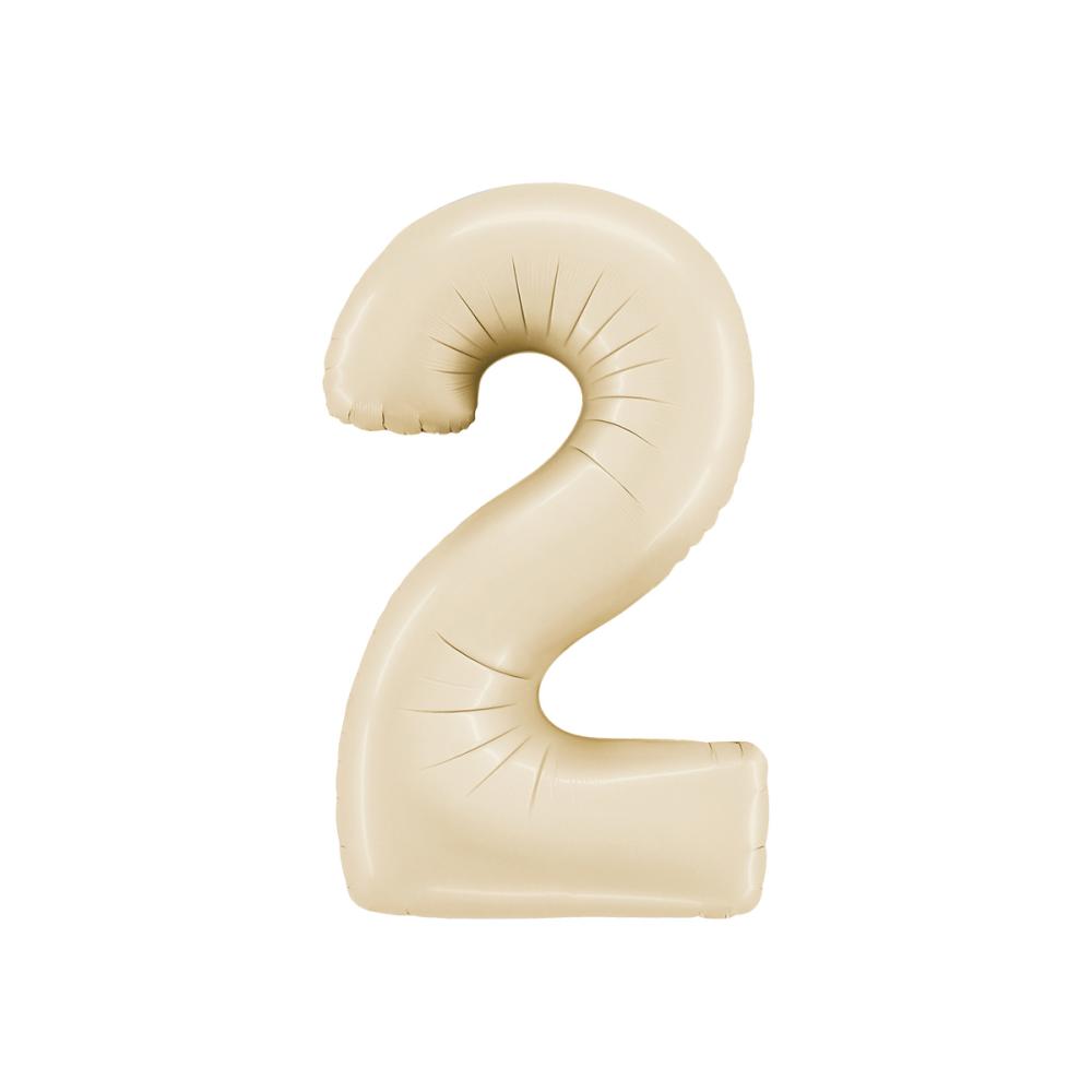 Ballongsiffra - Två Satin Cream 66 cm