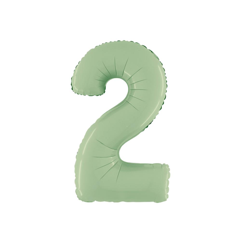 Ballongsiffra - Två Satin Olive Green 66 cm