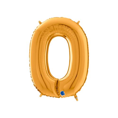 Ballongsiffra - Noll Guld 66 cm