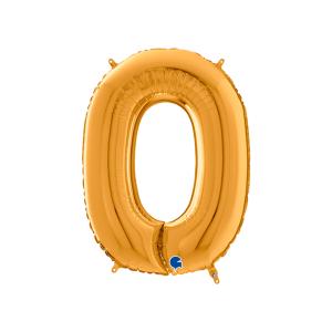 Ballongsiffra - Noll Guld 66 cm