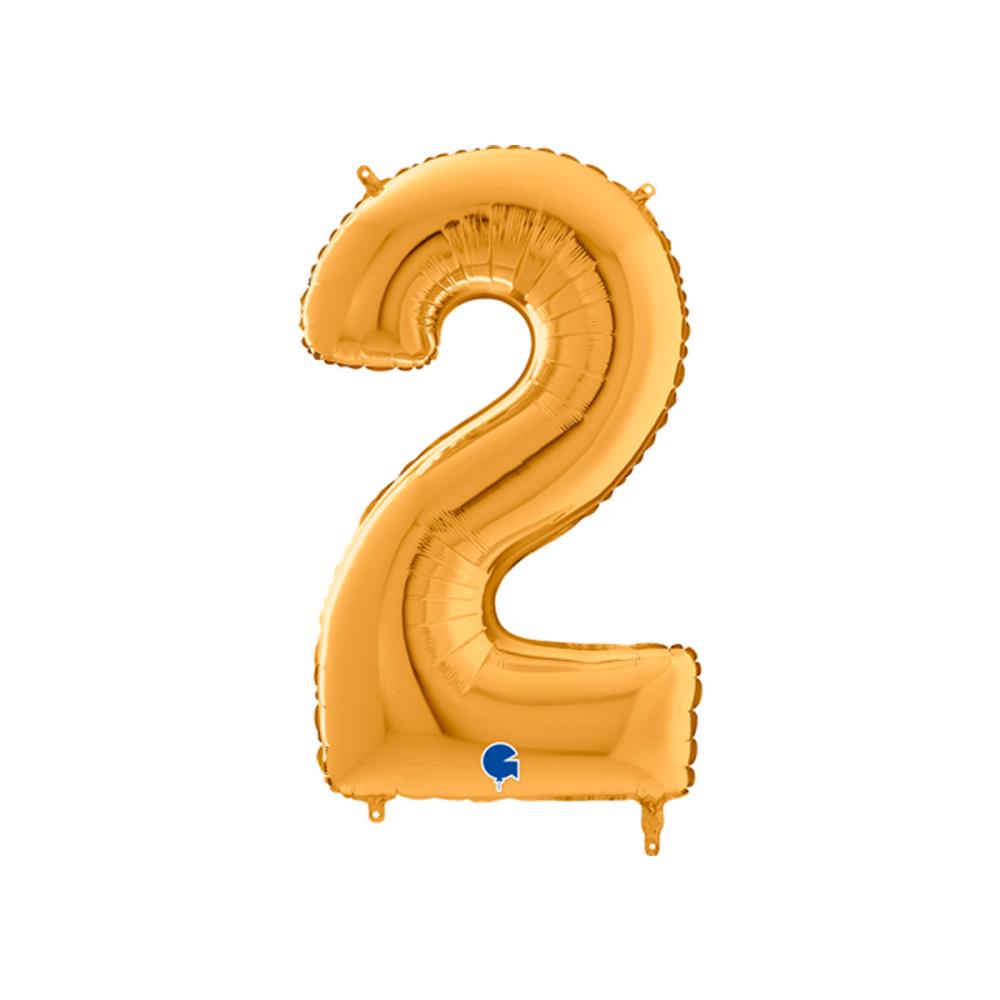 Ballongsiffra - Två Guld 66 cm
