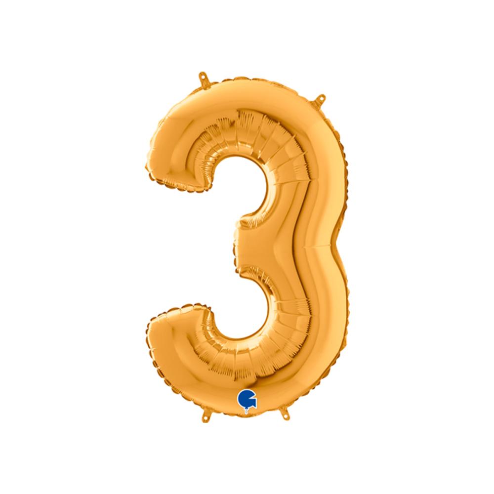 Ballongsiffra - Tre Guld 66 cm