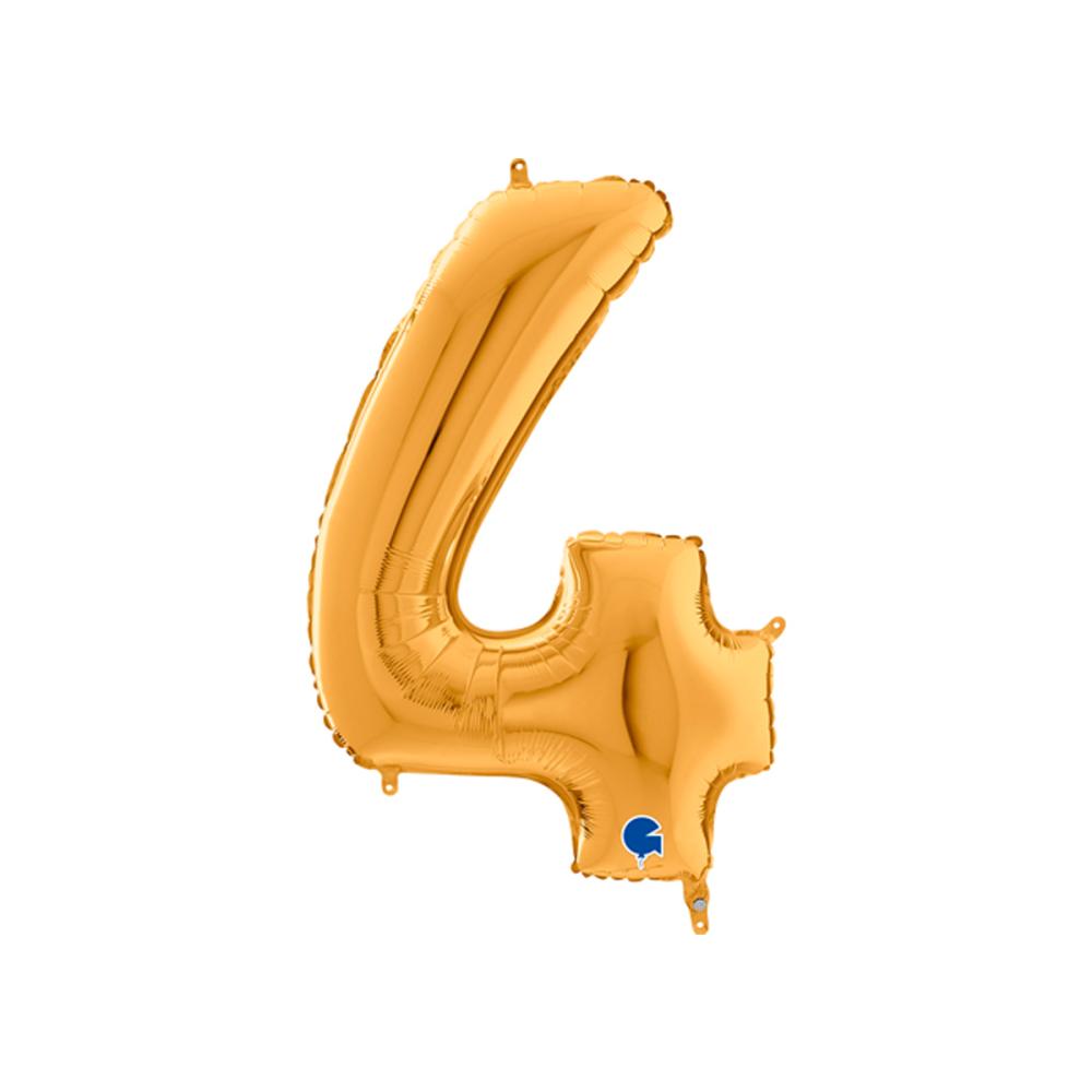 Ballongsiffra - Fyra Guld 66 cm