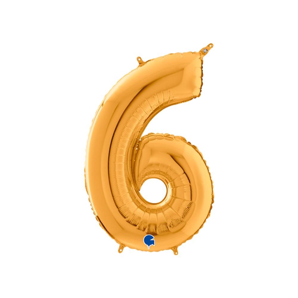 Ballongsiffra - Sex Guld 66 cm
