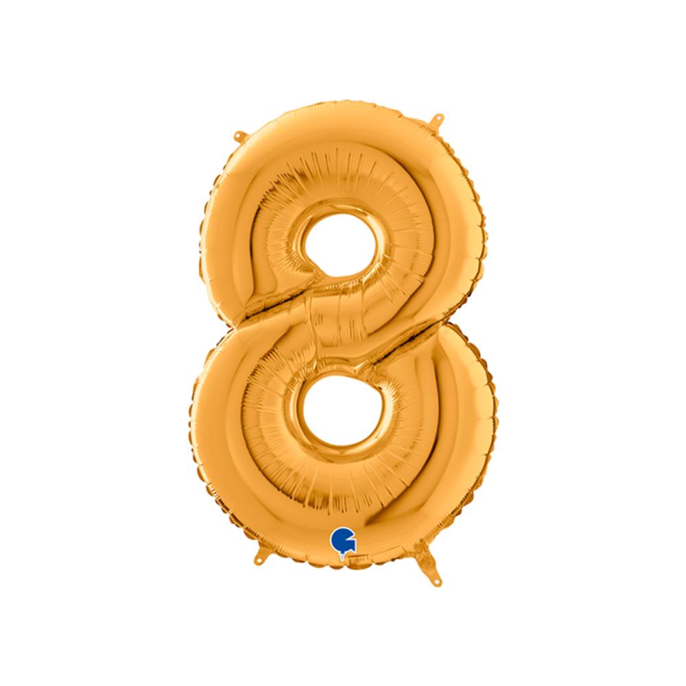 Ballongsiffra - Åtta Guld 66 cm