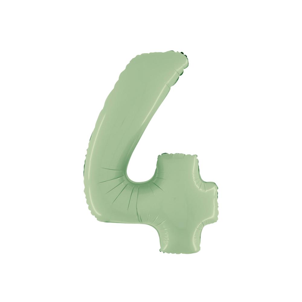Ballongsiffra - Fyra Satin Olive Green 66 cm