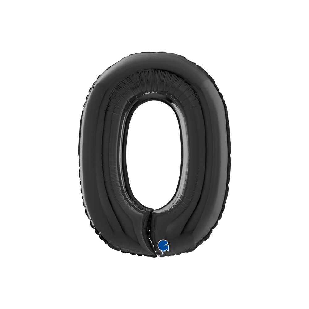 Ballongsiffra -  Noll Svart 66 cm