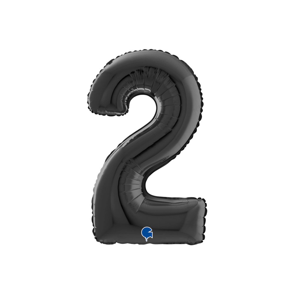 Ballongsiffra -  Två Svart 66 cm