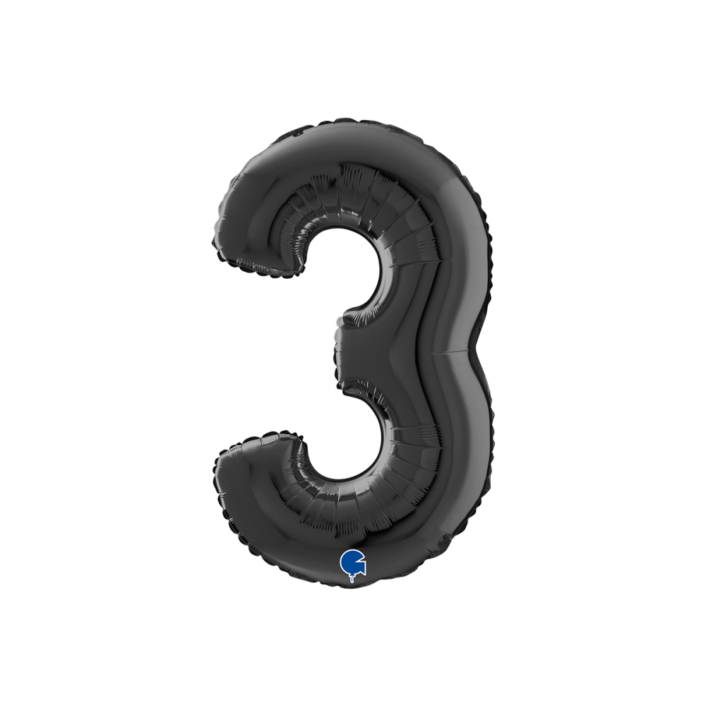 Ballongsiffra - Tre Svart 66 cm