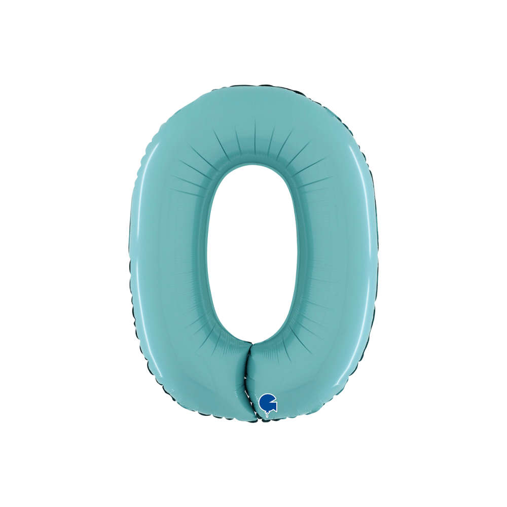 Ballongsiffra -  Noll Pastellblå 66 cm