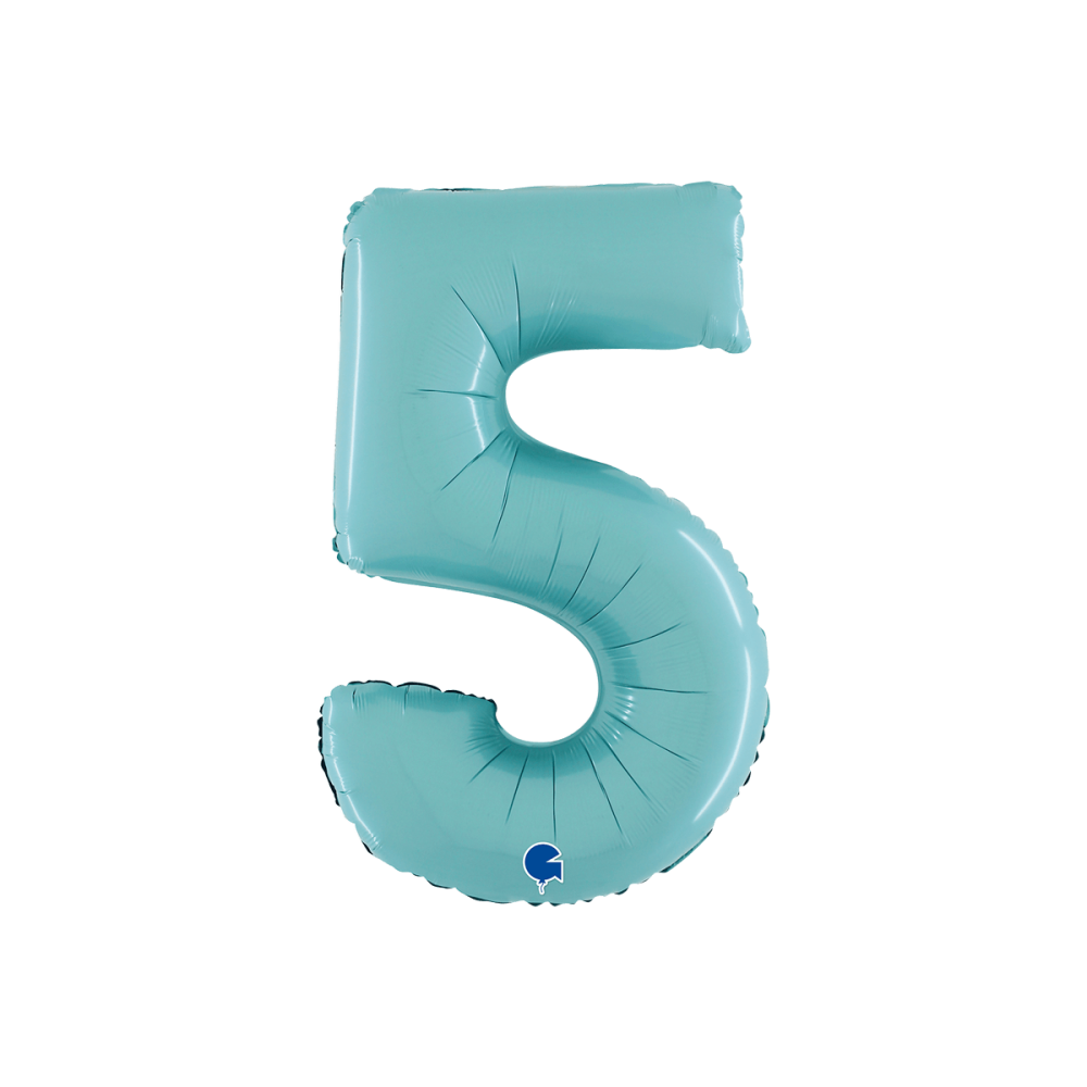 Ballongsiffra -  Fem Pastellblå 66 cm