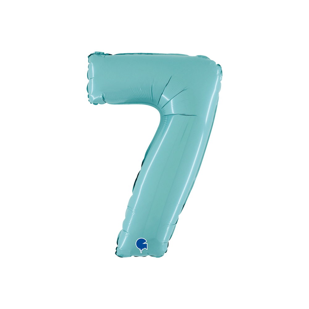 Ballongsiffra -  Sju Pastellblå 66 cm