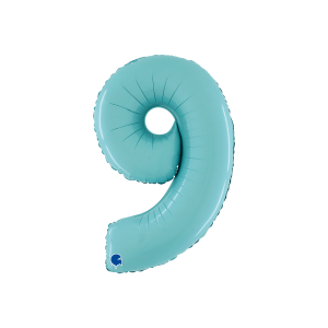 Ballongsiffra -  Nio Pastellblå 66 cm