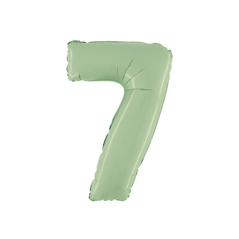 Ballongsiffra - Sju Satin Olive Green 66 cm