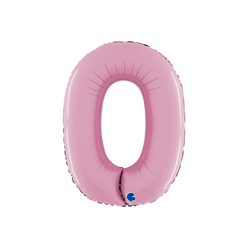 Ballongsiffra - Noll Pastellrosa 66 cm