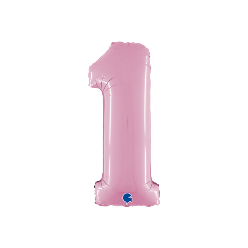 Ballongsiffra -  Ett Pastellrosa 66 cm