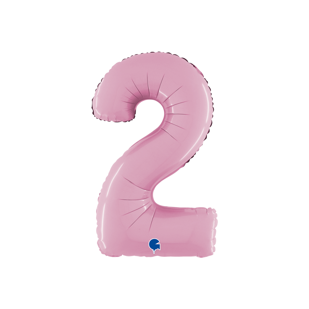 Ballongsiffra -  Två Pastellrosa 66 cm