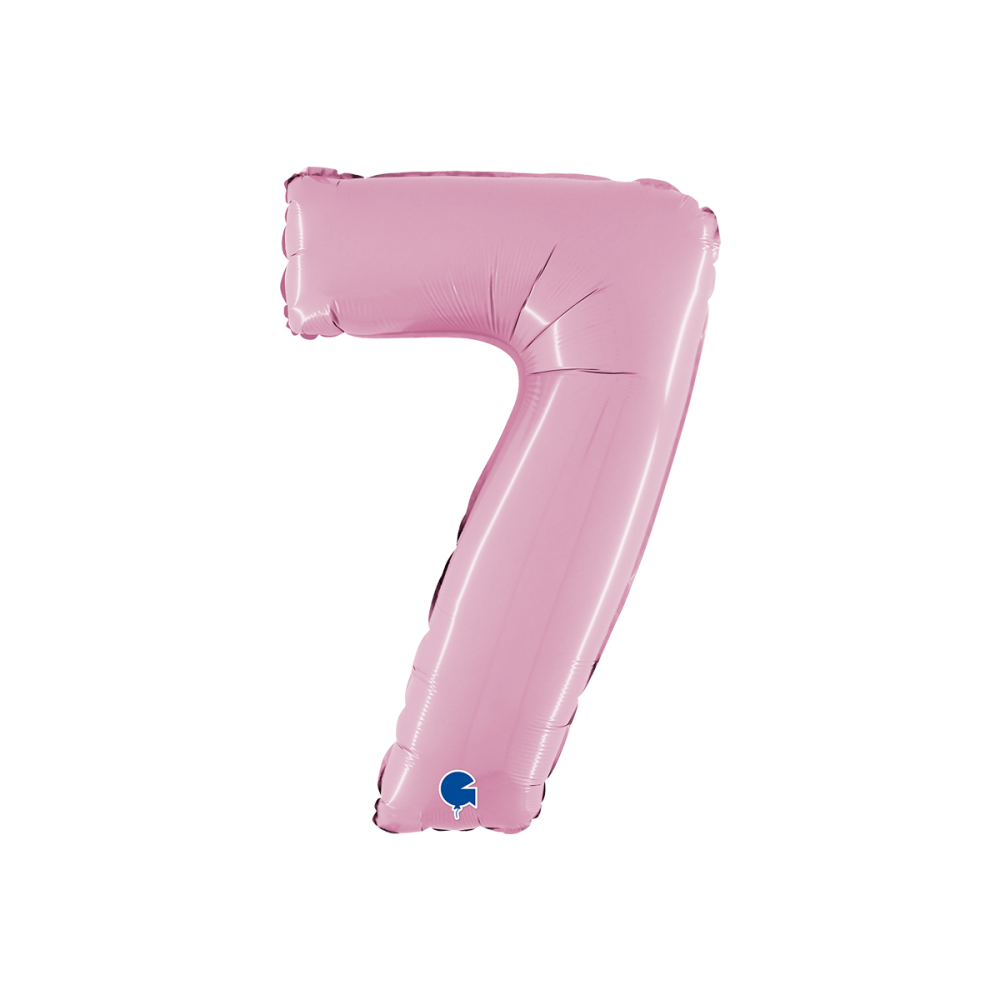 Ballongsiffra -  Sju Pastellrosa 66 cm