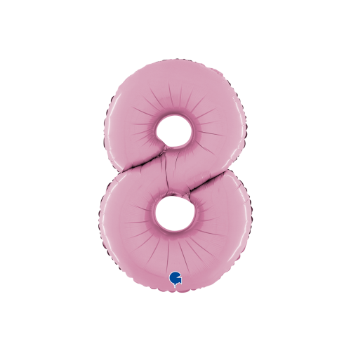 Ballongsiffra -  Åtta Pastellrosa 66 cm