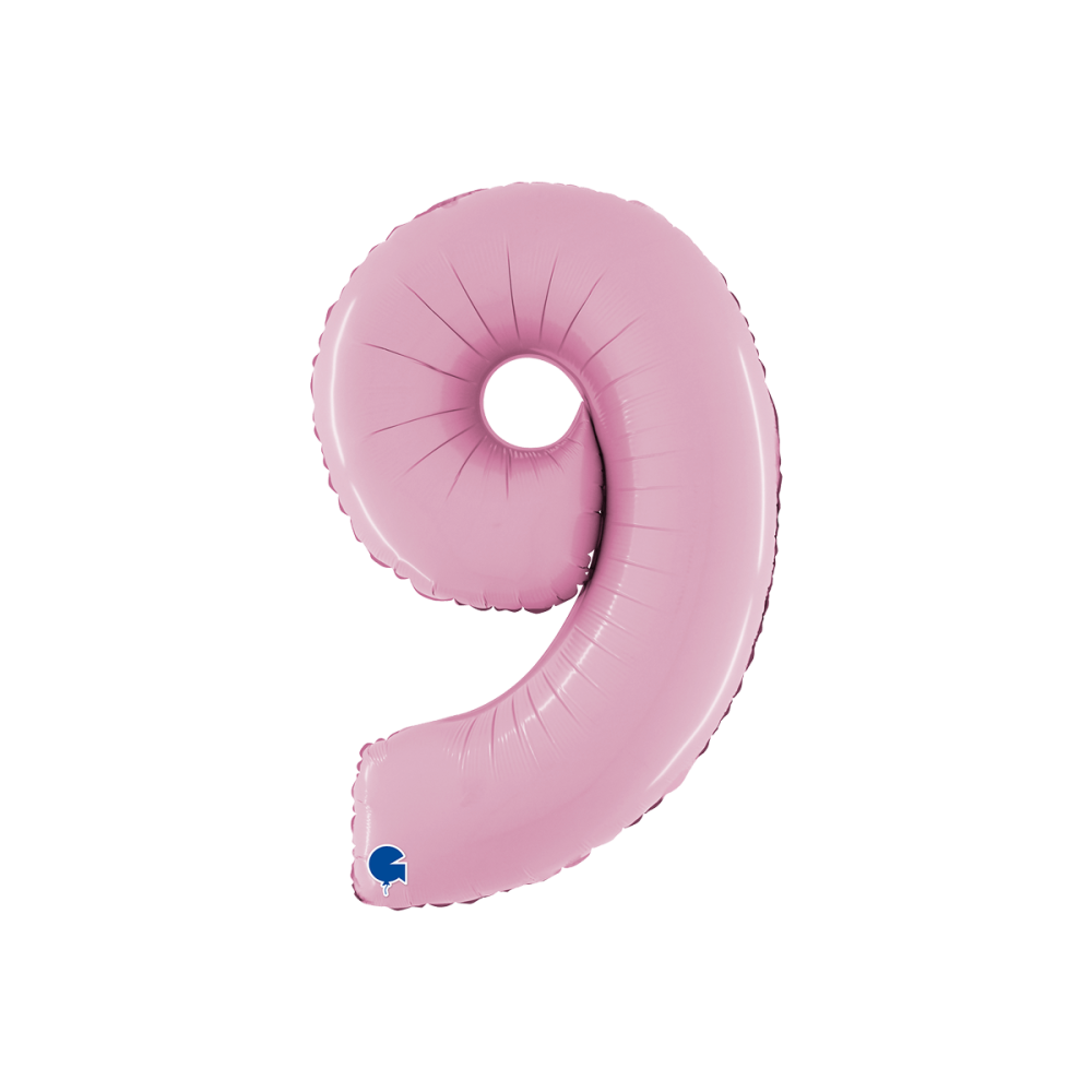 Ballongsiffra -  Nio Pastellrosa 66 cm