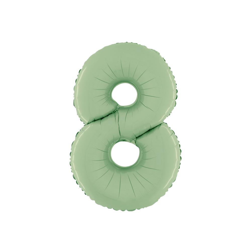 Ballongsiffra - Åtta Satin Olive Green 66 cm