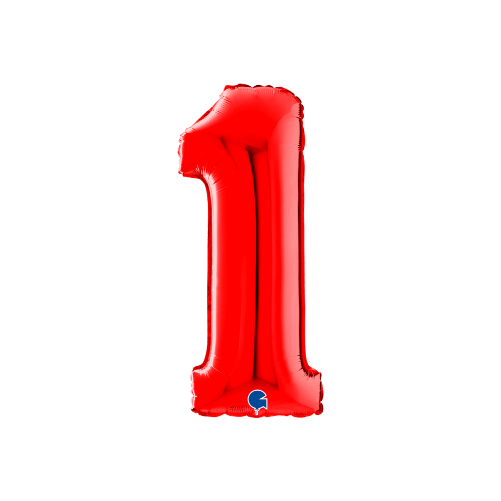 Ballongsiffra -  Ett Röd 66 cm