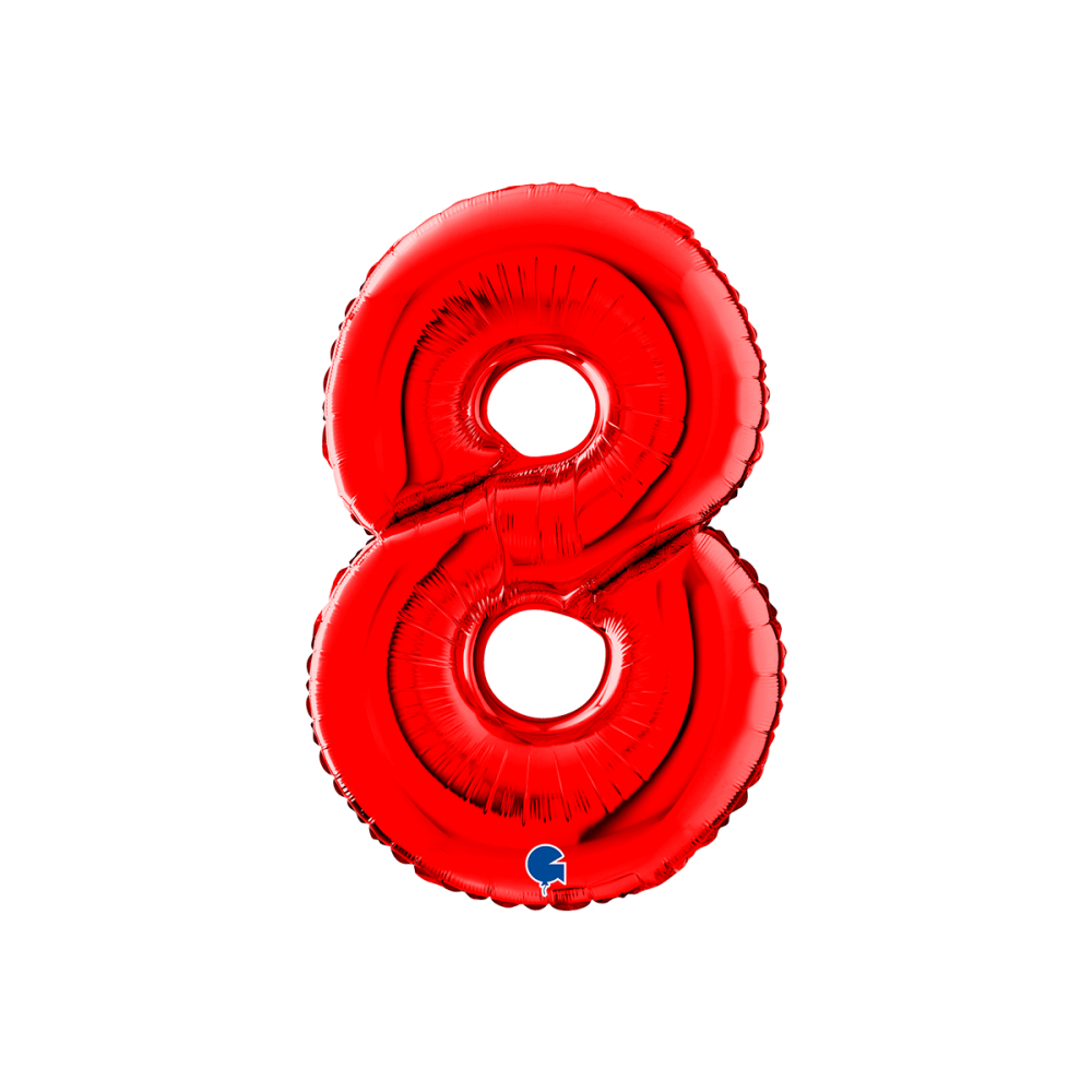 Ballongsiffra -  Åtta Röd 66 cm