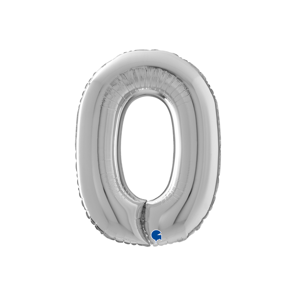 Ballongsiffra - Noll Silver 66 cm
