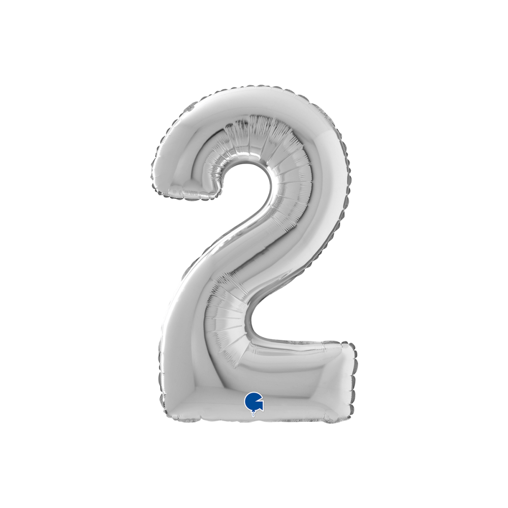 Ballongsiffra - Två Silver 66 cm