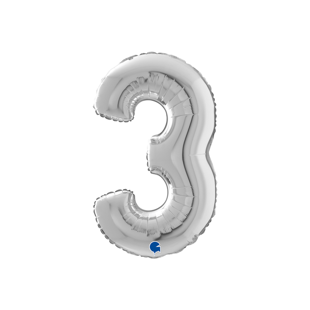 Ballongsiffra - Tre Silver 66 cm
