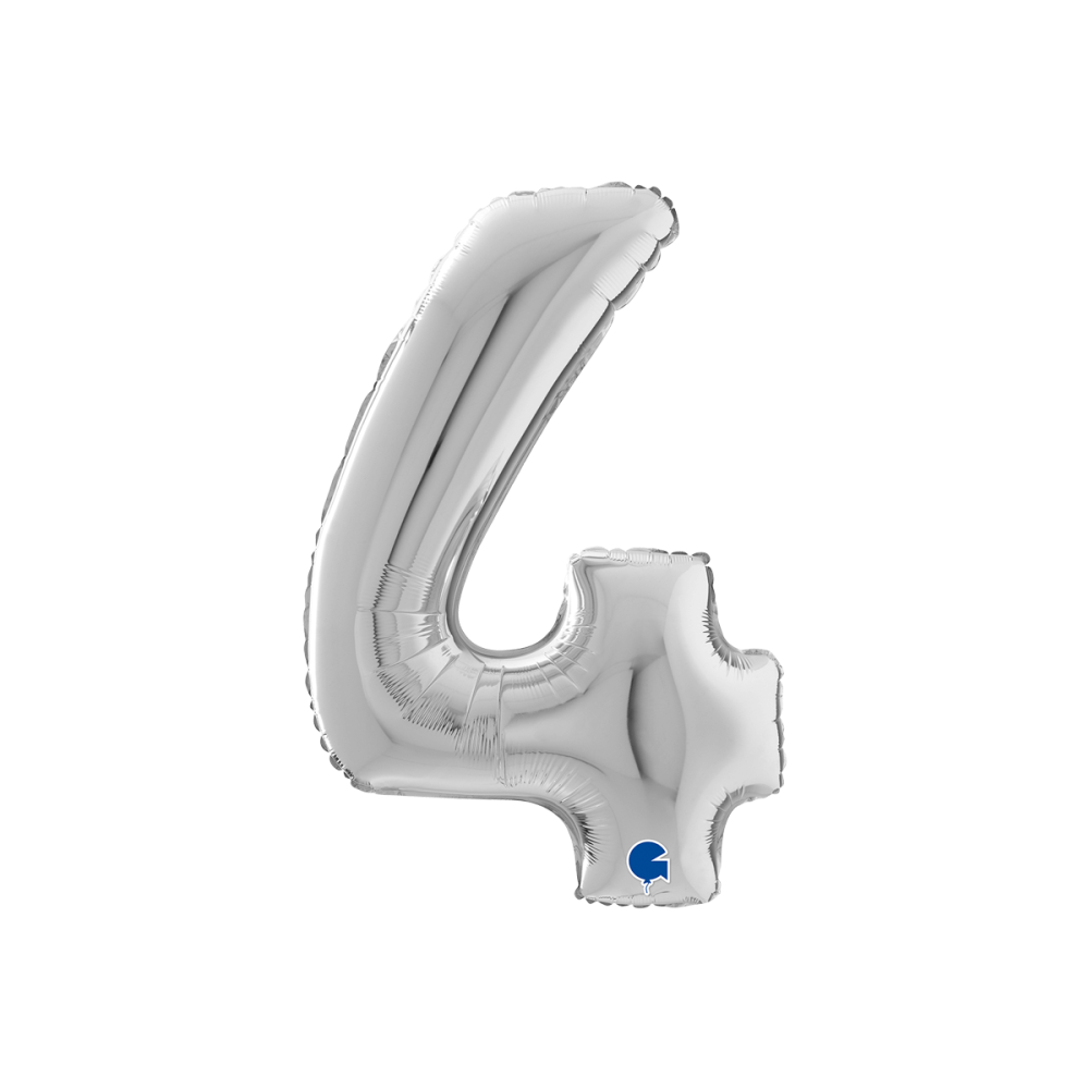 Ballongsiffra - Fyra Silver 66 cm