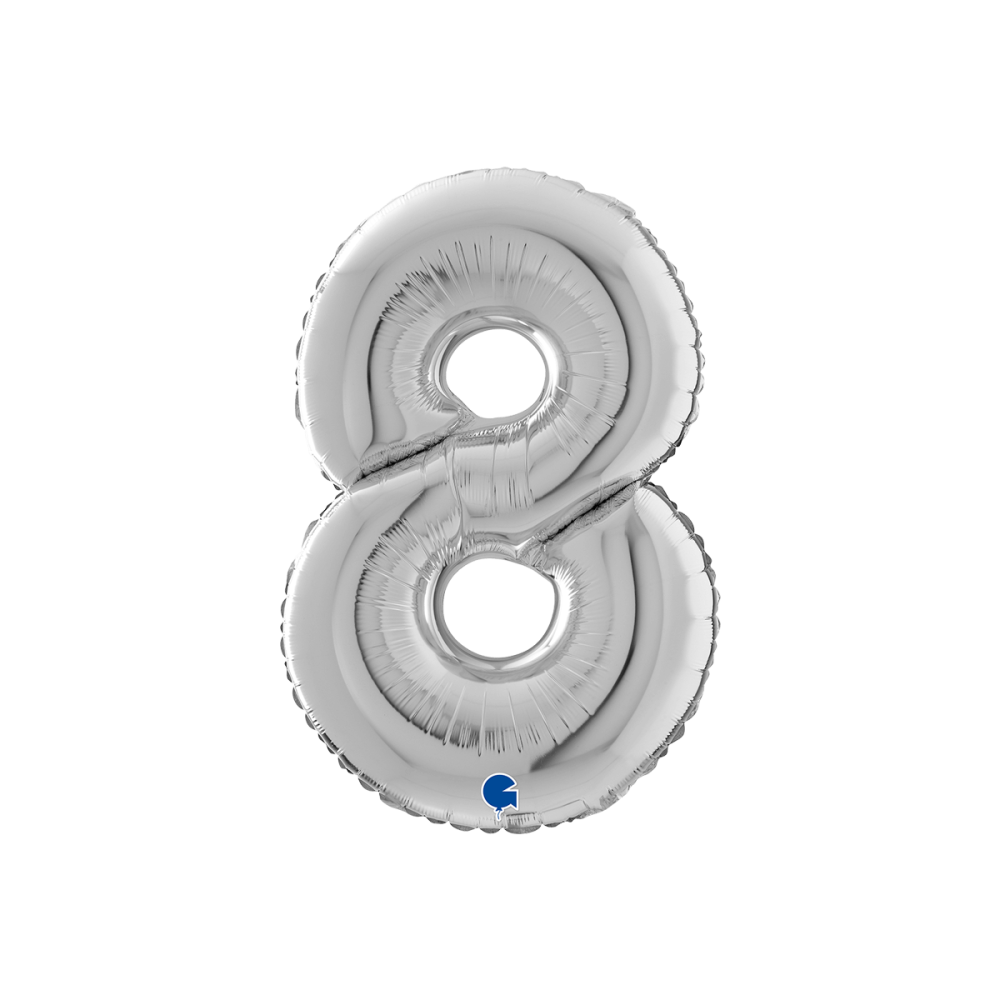 Ballongsiffra - Åtta Silver 66 cm