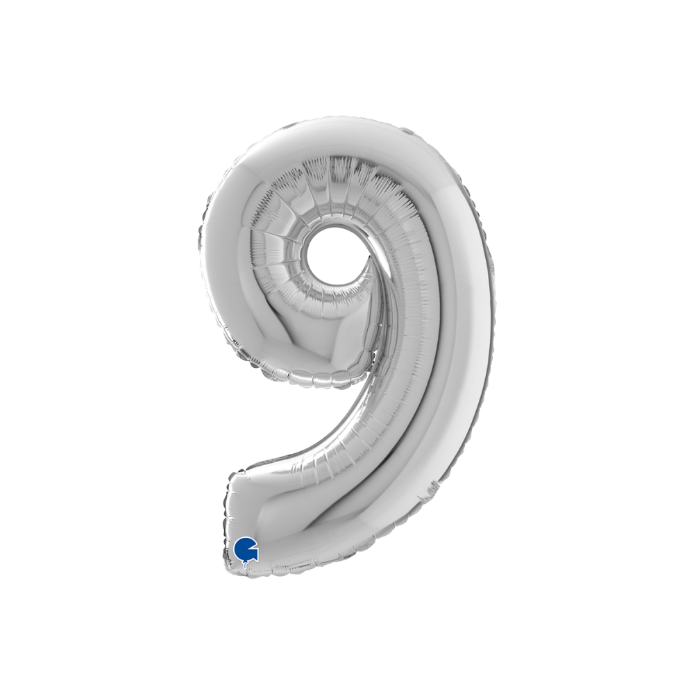 Ballongsiffra - Nio Silver 66 cm
